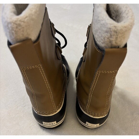 Sorel Women's Yoot Pac Waterproof Boots Sz. 7 Faux Fur Trim Mesquite Tan Black - Picture 5 of 9